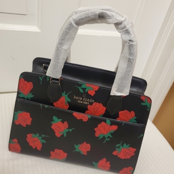 NWOT Kate Spade New York Madison Rose Toss Printed Medium Satchel, Unique - Picture 10 of 11